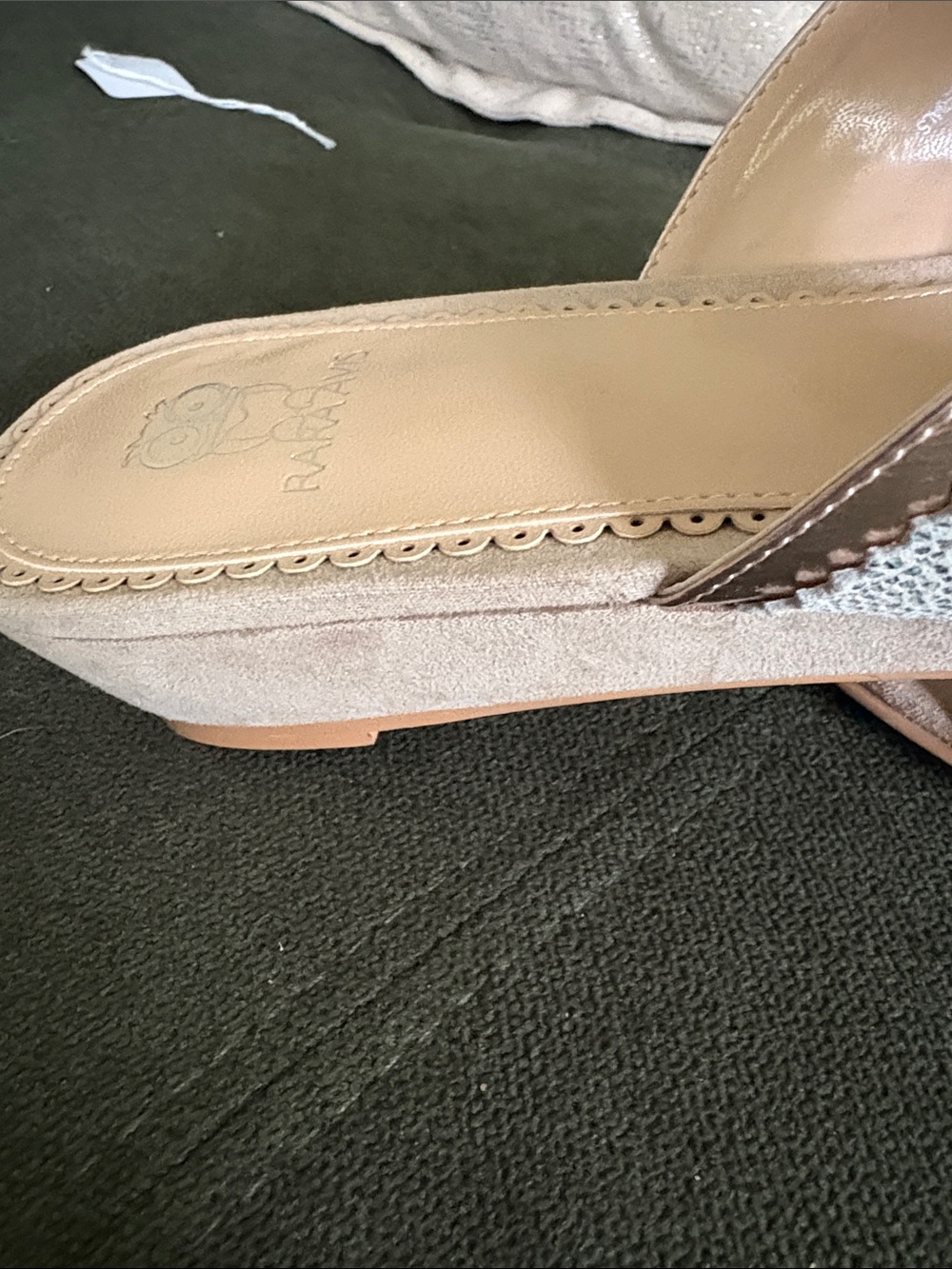 Rara Avis Multicolored Leather Sandals Rose Gold w/ Crisscross Strap - Picture 9 of 10